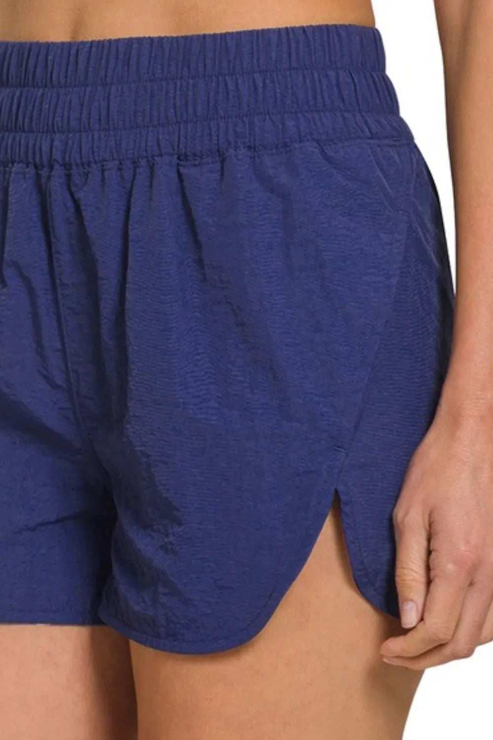 Zenana Windbreaker Smocked Waistband Running Shorts - Trendsi - Flyclothing LLC