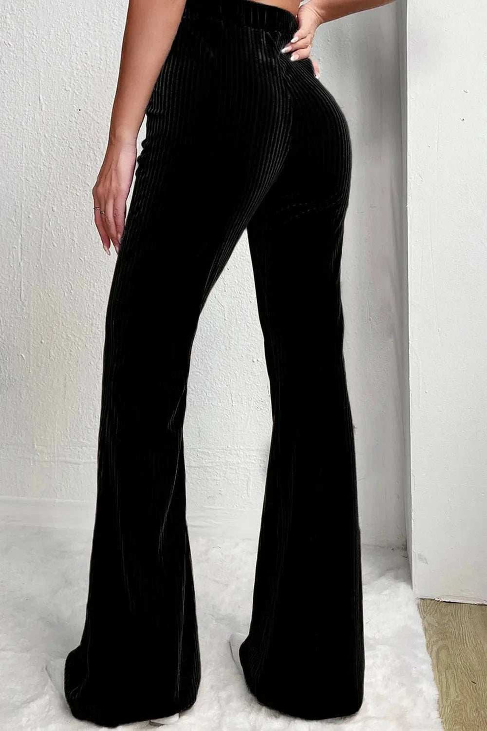 High Waist Bootcut Pants - Trendsi - Flyclothing LLC
