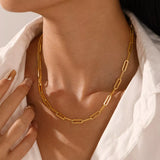 18K Gold-Plated Chain Necklace - Trendsi - Flyclothing LLC