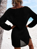 Openwork Tie Neck Cover-Up - Trendsi - Flyclothing LLC