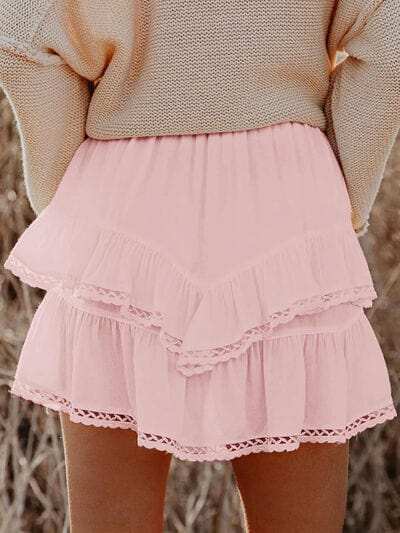Lovelet Lace Detail Layered Skirt - Trendsi - Flyclothing LLC