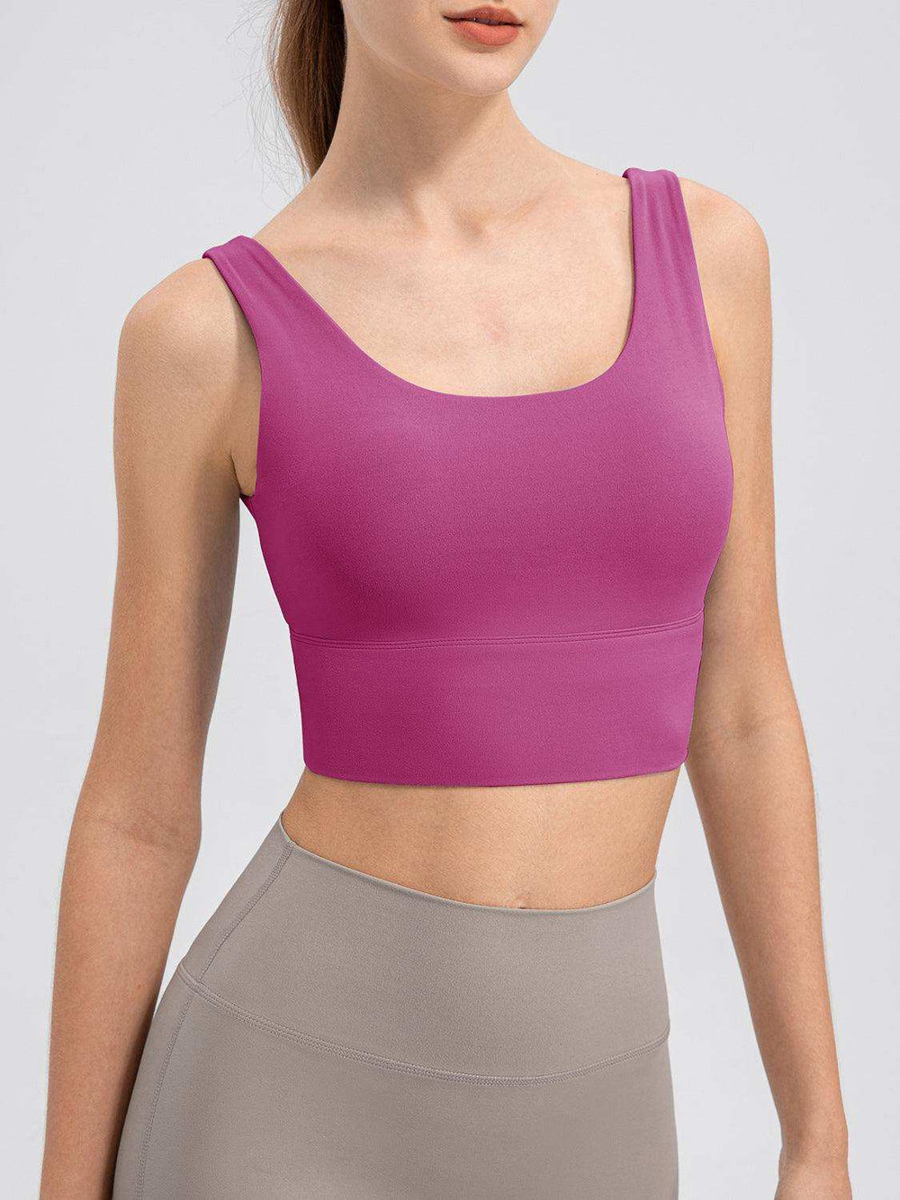 Scoop Neck Wide Strap Active Tank - Trendsi - Flyclothing LLC
