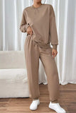 Perfee Round Neck Long Sleeve Top and Pants Set - Trendsi - Flyclothing LLC