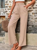 Tied High Waist Wide Leg Pants with Pockets - Trendsi - Flyclothing LLC