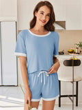 Ribbed Round Neck Top and Shorts Set - Trendsi - Flyclothing LLC