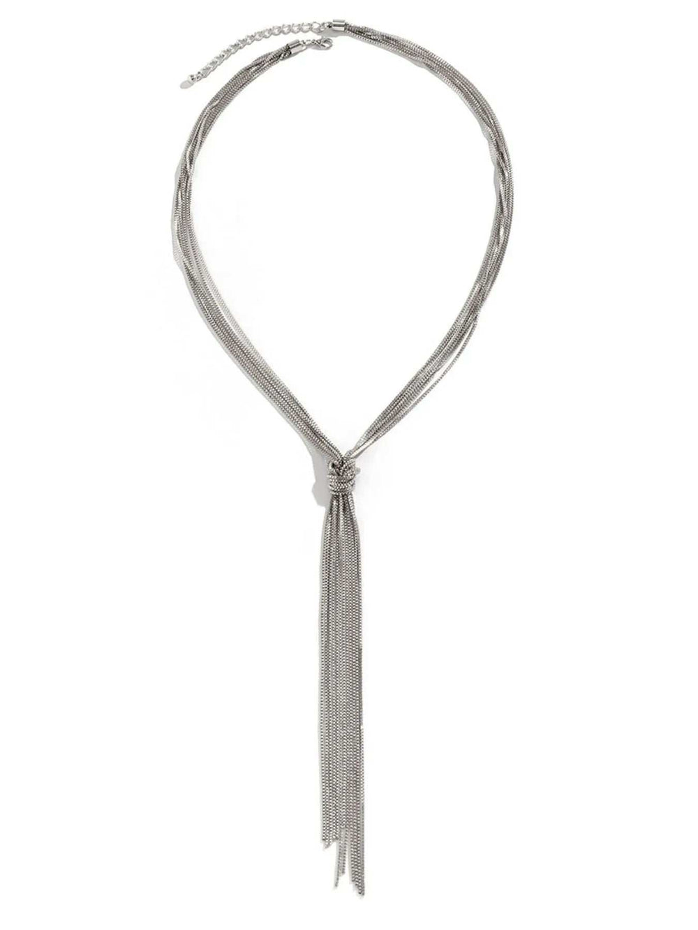 Twisted Knot ChainTassel Necklace - Trendsi - Flyclothing LLC