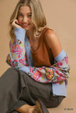 Umgee Floral Knit Button-Up Cardigan - Trendsi - Flyclothing LLC