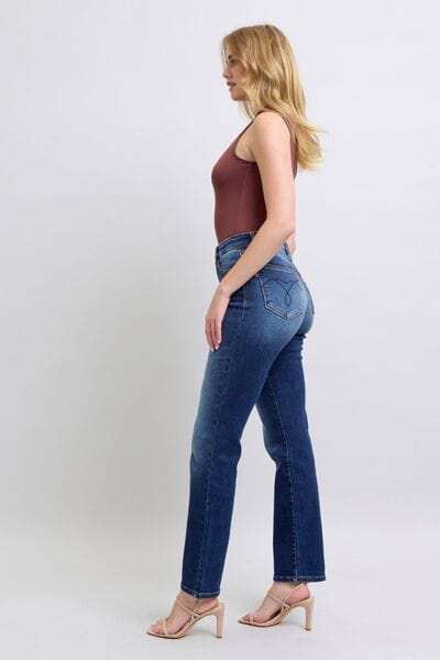 Judy Blue Full Size Washed Straight Leg Jeans with Pockets - Trendsi - Flyclothing LLC