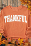 THANKFUL Round Neck Long Sleeve Sweatshirt - Trendsi - Flyclothing LLC