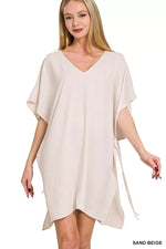 Zenana Woven Airflow Tie Side Cover Up - Trendsi - Flyclothing LLC