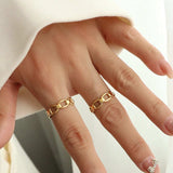 Titanium Steel Gold-Plated Adjustable Ring - Trendsi - Flyclothing LLC