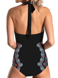 Cutout Printed Halter Neck One-Piece Swimwear - Trendsi - Flyclothing LLC