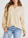 Waffle Knit Round Neck Long Sleeve T-Shirt - Trendsi - Flyclothing LLC