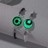 2-Piece Glow-in-the-Dark Sun Moon Bracelet - Trendsi - Flyclothing LLC