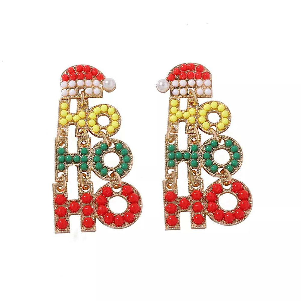 HO HO HO Christmas Drop Earrings - Trendsi - Flyclothing LLC