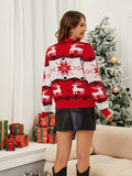 Christmas Pattern Round Neck Long Sleeve Sweater - Trendsi - Flyclothing LLC