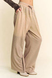 Davi & Dani Rhinestone Drawstring Wide Leg Pants - Trendsi - Flyclothing LLC