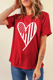 Heart Round Neck Short Sleeve T-Shirt - Trendsi - Flyclothing LLC