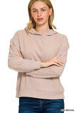 Zenana Ribbed Long Sleeve Hoodie - Trendsi - Flyclothing LLC