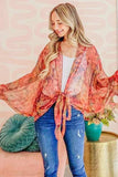 And The Why Front Tie Knot Oversized Print Top - Trendsi - Flyclothing LLC