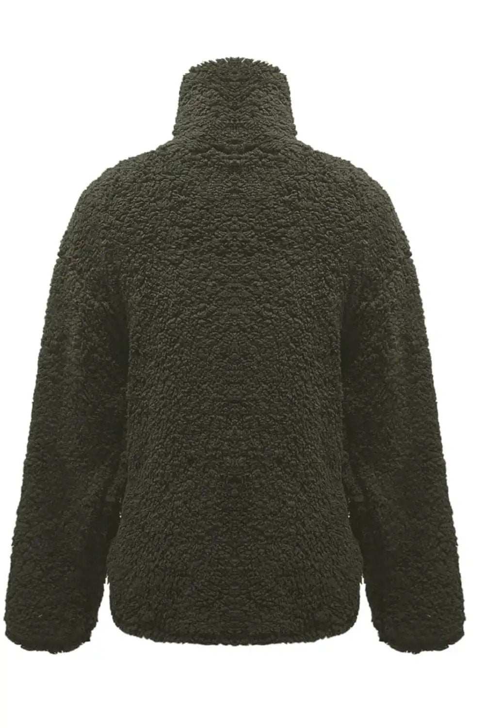 Fuzzy Turtleneck Long Sleeve Sweatshirt - Trendsi - Flyclothing LLC