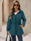 Ivy Lane Outdoor Waterproof Long Sleeve Hooded Windbreaker - Trendsi - Flyclothing LLC