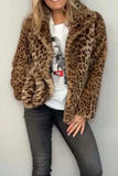 Full Size Leopard Furry Collared Neck Long Sleeve Coat - Trendsi - Flyclothing LLC
