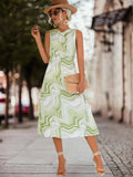 Printed Sleeveless Midi Dress - Trendsi - Flyclothing LLC