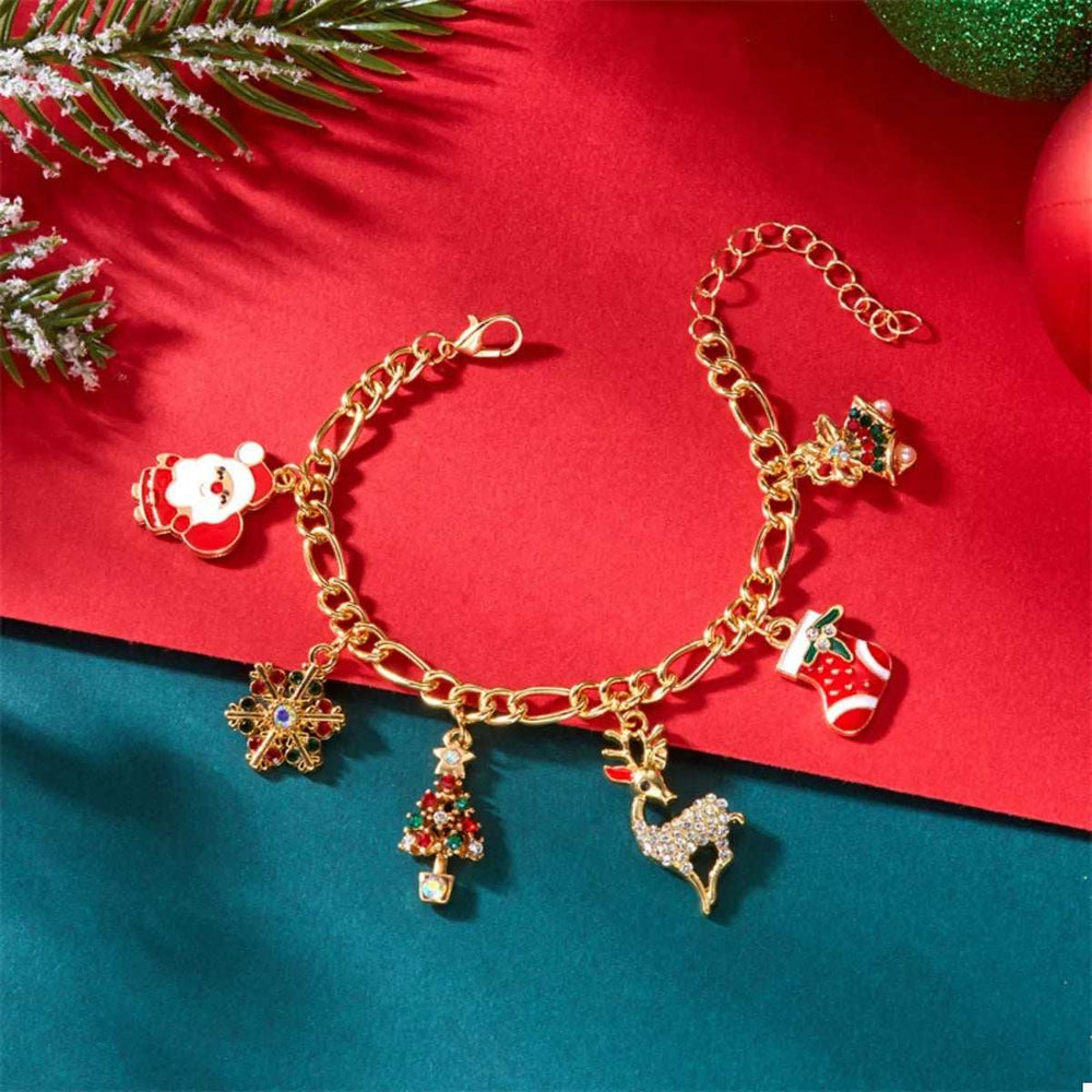 Christmas 18K Gold-Plated Charm Bracelet - Trendsi - Flyclothing LLC