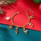 Christmas 18K Gold-Plated Charm Bracelet - Trendsi - Flyclothing LLC