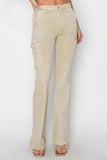 RISEN Full Size High Rise Side Slit Cargo Bootcut Jeans - Trendsi - Flyclothing LLC