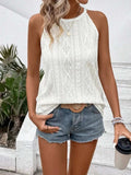 Openwork Grecian Neck Tank - Trendsi - Flyclothing LLC