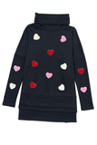 Valentine’s Day Heart Patched Turtleneck Long Sleeve Top - Trendsi - Flyclothing LLC
