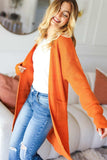 Haptics Full Size Stripe Textured Open Front Cardigan with Pockets - Trendsi - Flyclothing LLC