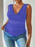 Side Drawstring Ruched Tank - Trendsi - Flyclothing LLC