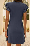 V-Neck Ruffled Cap Sleeve Dress - Trendsi - Flyclothing LLC