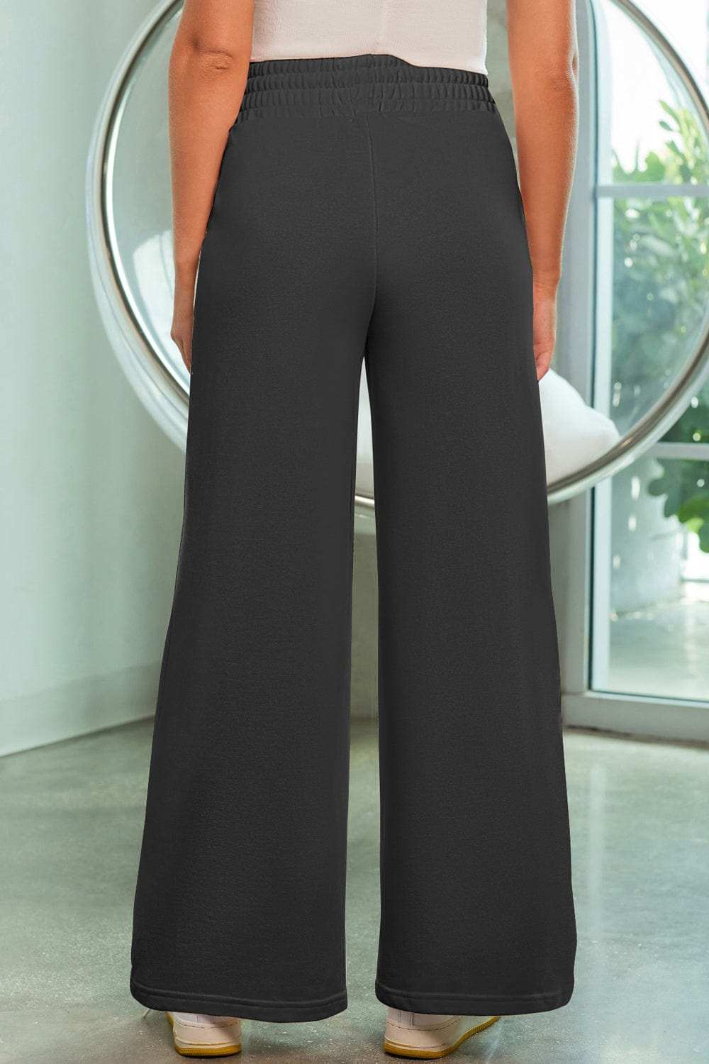 Drawstring Wide Leg Pants with Pockets - Trendsi - Flyclothing LLC