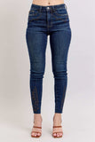Judy Blue Full Size Embroidered High Rise Skinny Jeans Plus Size - Trendsi - Flyclothing LLC