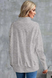 Half Zip Pocketed Dropped Shoulder Sweatshirt - Trendsi - Flyclothing LLC