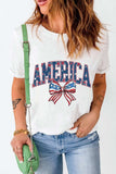 AMERICA Round Neck Short Sleeve T-Shirt - Trendsi - Flyclothing LLC