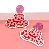 Cowboy Hat Dangle Earrings with Heart Accents - Trendsi - Flyclothing LLC