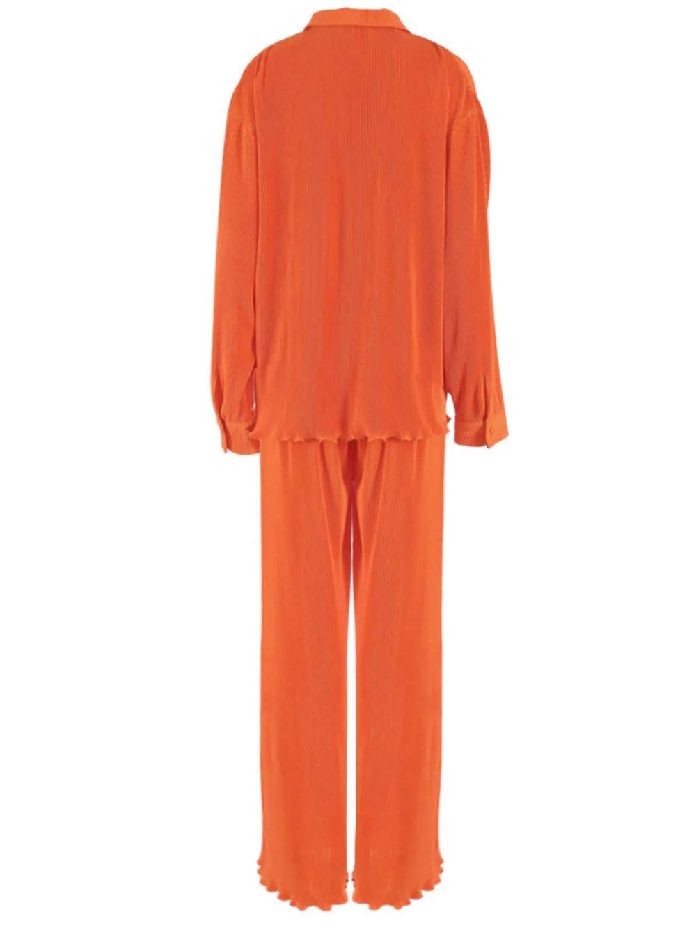 Button Up Long Sleeve Top and Pants Set - Trendsi - Flyclothing LLC