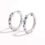 925 Sterling Silver Inlaid Zircon Huggie Earrings - Trendsi - Flyclothing LLC