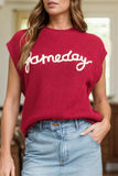 GAME DAY Round Neck Sweater Vest - Trendsi - Flyclothing LLC