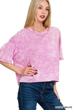 Zenana Acid Crinkle-Washed Oversized T-Shirt - Trendsi - Flyclothing LLC