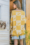 And The Why Checkerboard Sweater with Yin Yang Pattern - Trendsi - Flyclothing LLC