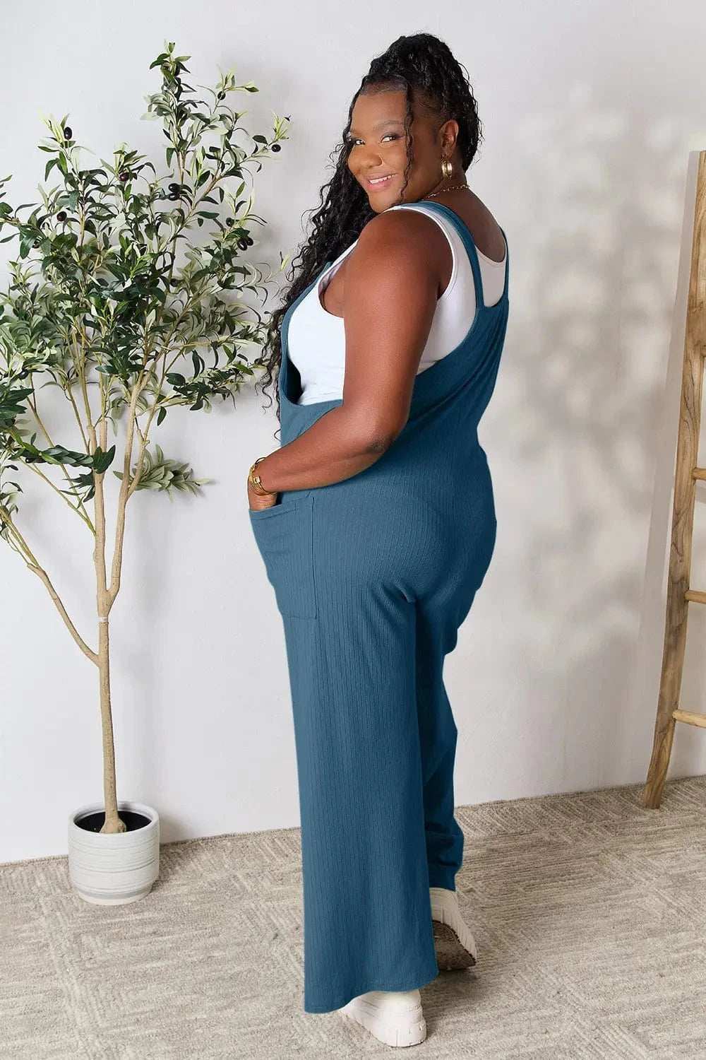 Double Take Full Size Wide Strap Overall with Pockets - Trendsi - Flyclothing LLC