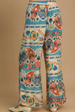 Umgee Full Size Wide Leg Border Print Pants Plus Size - Trendsi - Flyclothing LLC