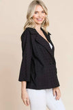 Culture Code Double Breasted Eyelet Jacket with Pockets - Trendsi - Flyclothing LLC