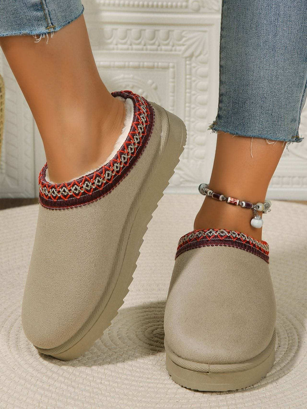 Round Toe Platform Slippers - Trendsi - Flyclothing LLC